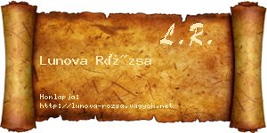 Lunova Rózsa névjegykártya